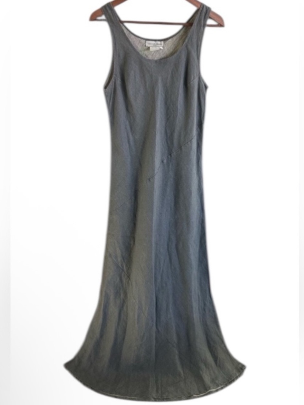 Ivan Grundahl Linen Dress Womens M Gray Lagenlook Maxi Sleeveless Avant Garde
